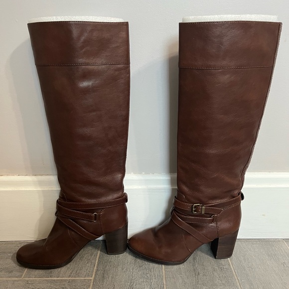 7 For All Mankind Brown Leather Knee High Boots in size 9.5 - VGUC - Picture 3 of 6